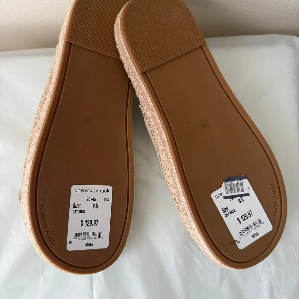 Authentic Tory Burch Gold Espadrille Selby Sandals - size 9.5